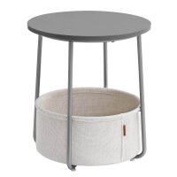 VASAGLE Beistelltisch rund Spanplatte grau 45,0 x 45,0 x 50,0 cm, 1 St.