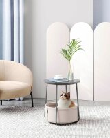 VASAGLE Beistelltisch rund Spanplatte grau 45,0 x 45,0 x 50,0 cm, 1 St.