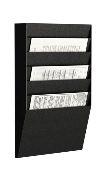 PAPERFLOW Wandprospekthalter schwarz DIN A4 6 Fächern 31,1 x 7,9 x 50,2 cm, 1 St.