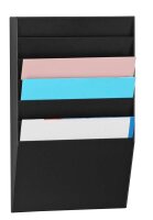 PAPERFLOW Wandprospekthalter schwarz DIN A4 6 Fächern 31,1 x 7,9 x 50,2 cm, 1 St.