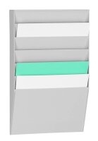 PAPERFLOW Wandprospekthalter grau DIN A4 6 Fächern 31,1 x 7,9 x 50,2 cm, 1 St.