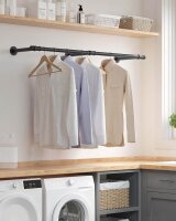 SONGMICS Wandgarderobe schwarz Metall 170,0 x 7,0 cm, 1 St.