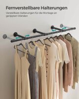 SONGMICS Wandgarderobe schwarz Metall 170,0 x 7,0 cm, 1 St.