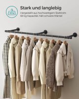SONGMICS Wandgarderobe schwarz Metall 170,0 x 7,0 cm, 1 St.