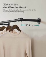 SONGMICS Wandgarderobe schwarz Metall 170,0 x 7,0 cm, 1 St.