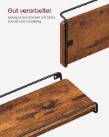VASAGLE Wandregale-Set vintagebraun, schwarz 29,0 / 40,0 x 14,0 x 4,0 cm, 1 Set