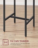 VASAGLE Bartisch-Set, schwarz Holz, Metall, 3-teilig
