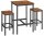 VASAGLE Bartisch-Set, schwarz Holz, Metall, 3-teilig