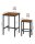VASAGLE Bartisch-Set, schwarz Holz, Metall, 3-teilig