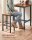 VASAGLE Bartisch-Set, schwarz Holz, Metall, 3-teilig