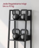 VASAGLE Bücherregal schwarz 33,8 x 30,0 x 170,0 cm, 1 St.