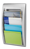 PAPERFLOW Wandprospekthalter Kompakt silber DIN A4 quer 4...