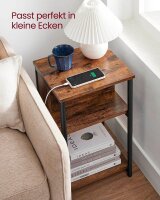 VASAGLE Beistelltisch rechteckig Spanplatte braun 34,0 x 30,0 x 58,0 cm, 1 St.