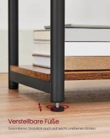 VASAGLE Beistelltisch rechteckig Spanplatte braun 34,0 x 30,0 x 58,0 cm, 1 St.