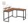 VASAGLE Schreibtisch braun L-Form, O-Fuß-Gestell schwarz 130,0 / 140,0 x 50,0 cm