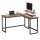 VASAGLE Schreibtisch braun L-Form, O-Fuß-Gestell schwarz 130,0 / 140,0 x 50,0 cm