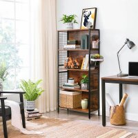 VASAGLE Bücherregal braun, schwarz 74,0 x 30,0 x 155,0 cm, 1 St.