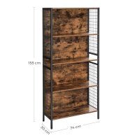 VASAGLE Bücherregal braun, schwarz 74,0 x 30,0 x 155,0 cm, 1 St.