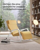 SONGMICS Schaukelstuhl gelb weiß Stoff 67,0 x 121,5 x 84,0 cm, 1 St.