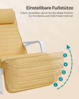 SONGMICS Schaukelstuhl gelb weiß Stoff 67,0 x 121,5 x 84,0 cm, 1 St.