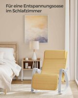 SONGMICS Schaukelstuhl gelb weiß Stoff 67,0 x 121,5 x 84,0 cm, 1 St.