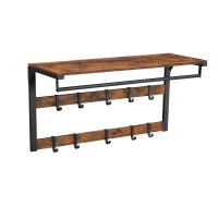 VASAGLE Wandgarderobe braun Holz 10 Haken 80,0 x 42,0 cm,...