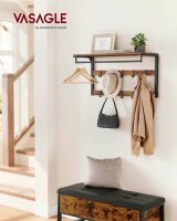 VASAGLE Wandgarderobe braun Holz 10 Haken 80,0 x 42,0 cm, 1 St.