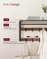VASAGLE Wandgarderobe braun Holz 10 Haken 80,0 x 42,0 cm, 1 St.