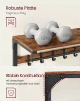 VASAGLE Wandgarderobe braun Holz 10 Haken 80,0 x 42,0 cm, 1 St.