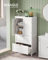 VASAGLE Badschrank weiß 60,0 x 30,0 x 110,0 cm