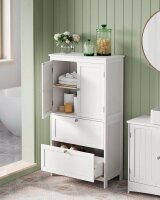 VASAGLE Badschrank weiß 60,0 x 30,0 x 110,0 cm