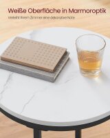 VASAGLE Beistelltisch rund Spanplatte weiß 45,0 x 45,0 x 55,0 cm, 1 St.