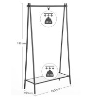 SONGMICS Kleiderständer HSR23BK schwarz Metall 92,5 x 153,0 cm, 1 St.