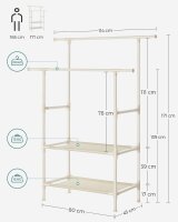 SONGMICS Kleiderständer RDR02WT weiß Metall 114,0 x 139,0 / 171,0 cm, 1 St.