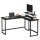 VASAGLE Schreibtisch schwarz L-Form, O-Fuß-Gestell schwarz 130,0 / 140,0 x 50,0 cm