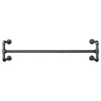 SONGMICS Wandgarderobe schwarz Metall 112,0 x 29,3 cm, 2 St.