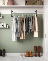 SONGMICS Wandgarderobe schwarz Metall 112,0 x 29,3 cm, 2 St.