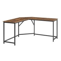 VASAGLE Schreibtisch braun L-Form, O-Fuß-Gestell...