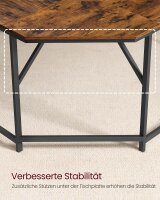 VASAGLE Schreibtisch braun L-Form, O-Fuß-Gestell schwarz 149,0 x 50,0 cm