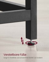 VASAGLE Schreibtisch braun L-Form, O-Fuß-Gestell schwarz 149,0 x 50,0 cm