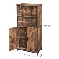 VASAGLE Regalschrank, LSC66BX braun 60,0 x 35,0 x 124,5...