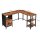 VASAGLE Schreibtisch braun L-Form, 4-Fuß-Gestell schwarz 150,0 x 50,0 cm