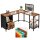 VASAGLE Schreibtisch braun L-Form, 4-Fuß-Gestell schwarz 150,0 x 50,0 cm