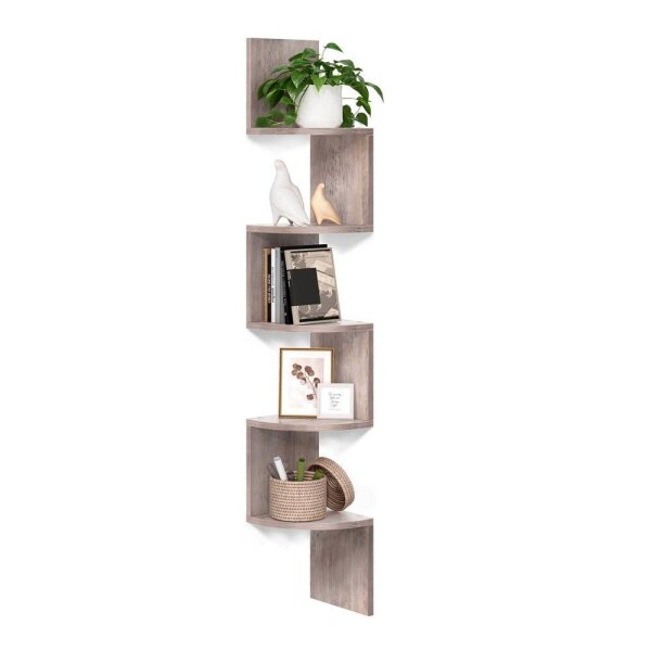 VASAGLE Eckregal greige 20,0 x 20,0 x 126,0 cm, 1 St.