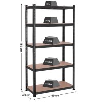 SONGMICS Schwerlastregal GLR040B01 schwarz 90,0 x 40,0 x 180,0 cm