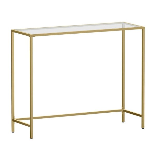 VASAGLE Konsolentisch rechteckig Glas gold 100,0 x 35,0 x 80,0 cm, 1 St.