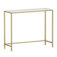 VASAGLE Konsolentisch rechteckig Glas gold 100,0 x 35,0 x...
