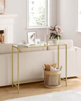 VASAGLE Konsolentisch rechteckig Glas gold 100,0 x 35,0 x 80,0 cm, 1 St.