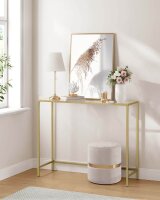 VASAGLE Konsolentisch rechteckig Glas gold 100,0 x 35,0 x 80,0 cm, 1 St.