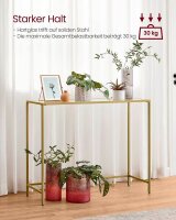 VASAGLE Konsolentisch rechteckig Glas gold 100,0 x 35,0 x 80,0 cm, 1 St.